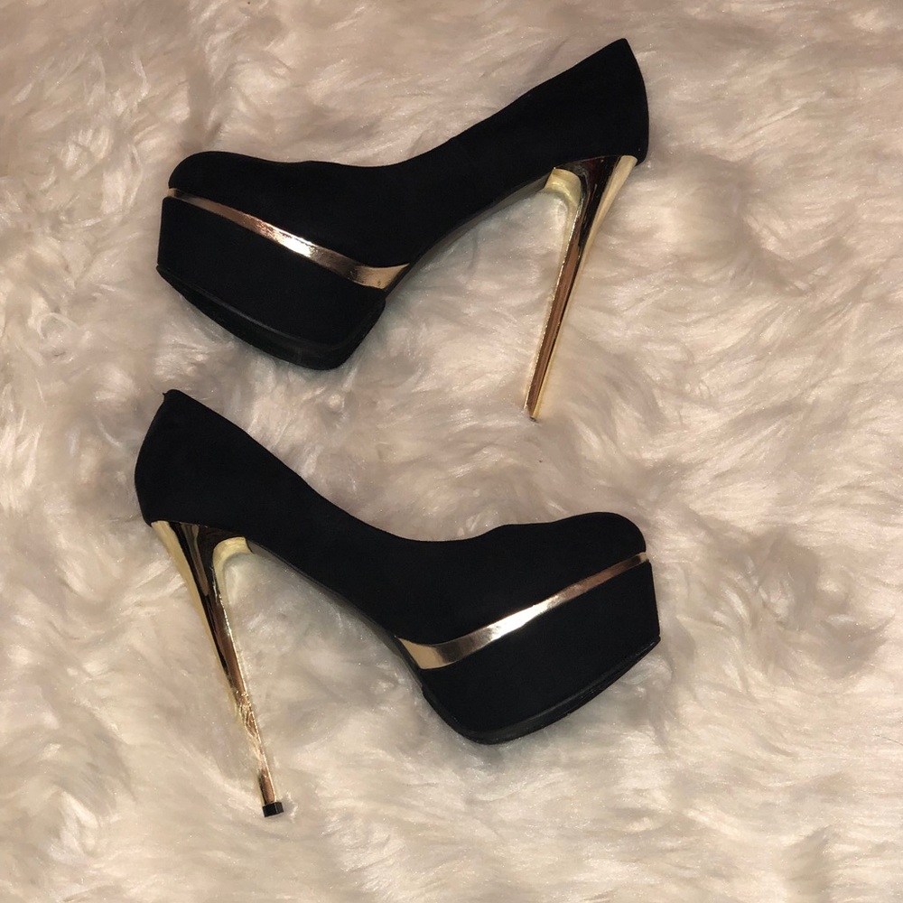 FRH Black with Gold Trim Heels